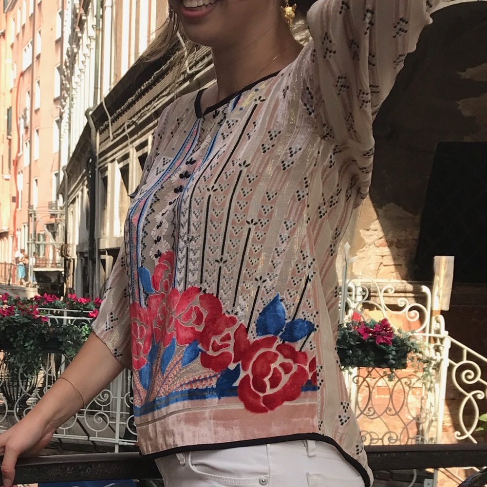 Anthropologie Moulinette Soeurs Velvet Posey Top - Picture 5 of 5